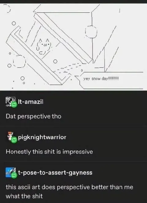 ASCII Art Perspective Snow Day