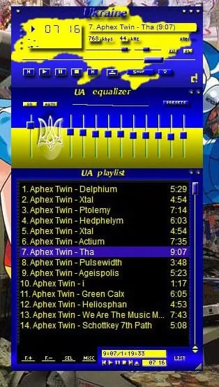 Украинский Winamp с Aphex Twin