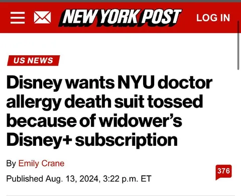 Disney+ Subscription Allergy Lawsuit