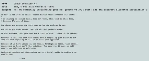 Linus Torvalds Says The Problem Is You