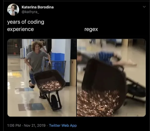 Years of Coding Experience vs Regex