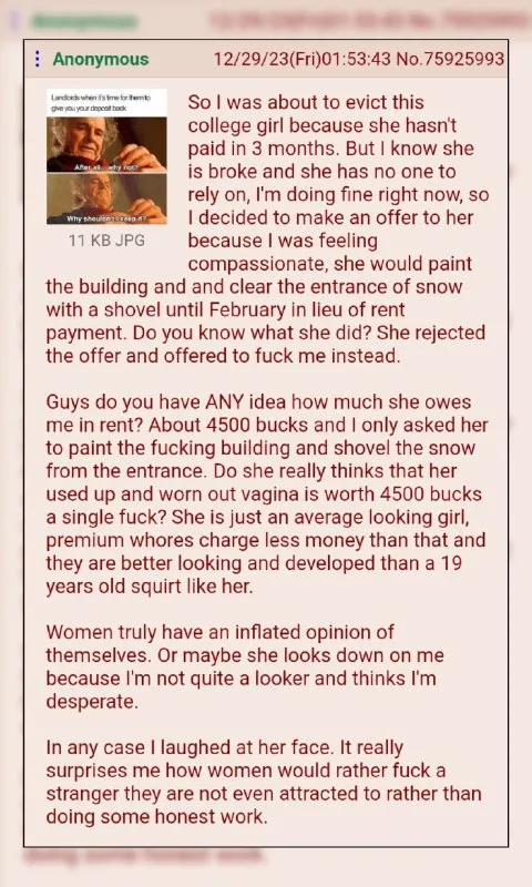 College Girl Rejects Rent Offer
