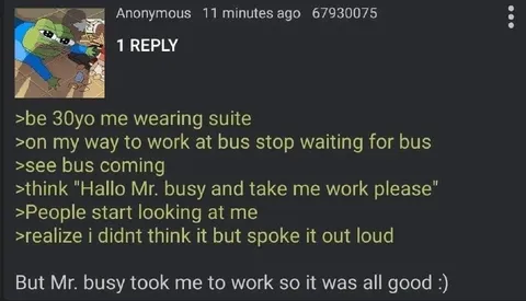 Mr. Busy Takes Me to Work