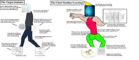 Virgin Statistics vs Chad Machine-Learning