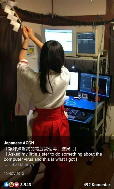 妹妹修电脑的结果