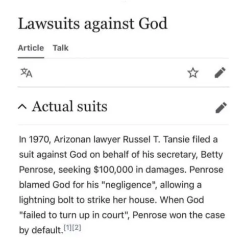 Lawsuits Against God
