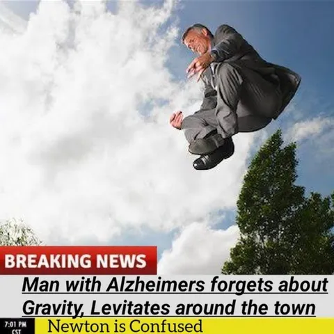 Man Forgets About Gravity
