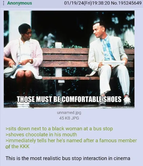 Forrest Gump Bus Stop Interaction