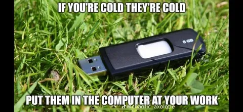 Cold USB Drive at Work
