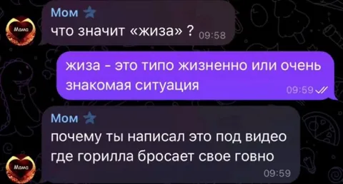 Мама узнала значение жиза