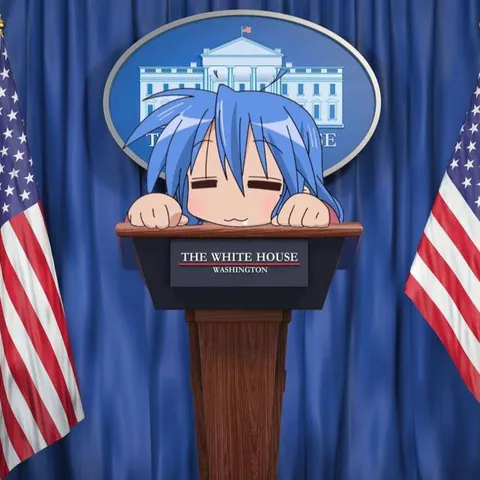 Sleepy Anime Girl at White House