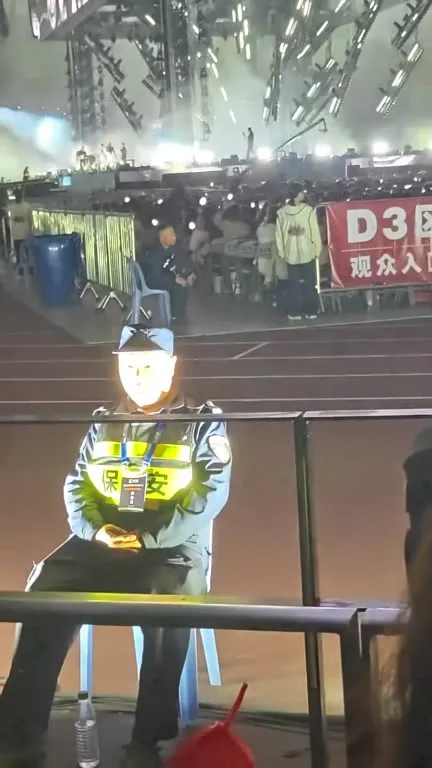 演唱会现场的淡定保安