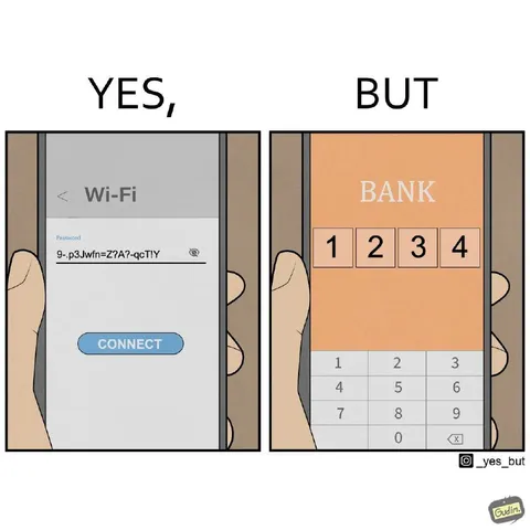 Wi-Fi Password Versus Bank PIN