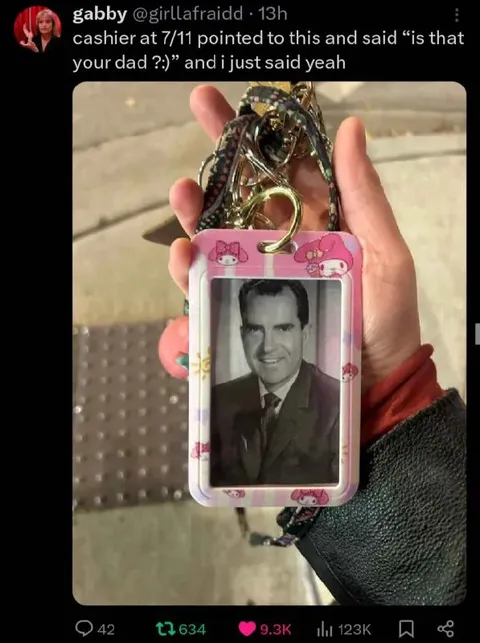Cashier Thinks Nixon Is Dad