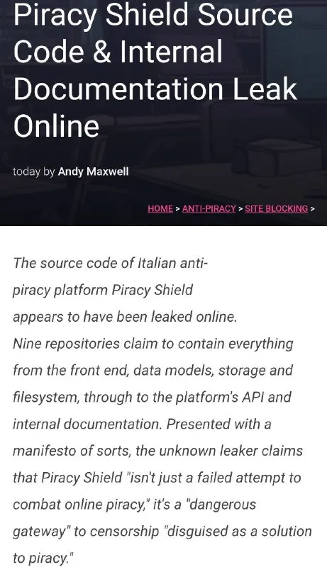 Piracy Shield Source Code Leak