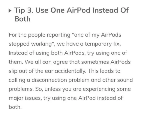 Use One AirPod Instead of Both