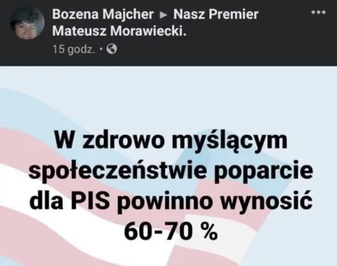 Poparcie dla PiS 60–70 procent