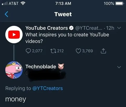 Technoblade Says Money
