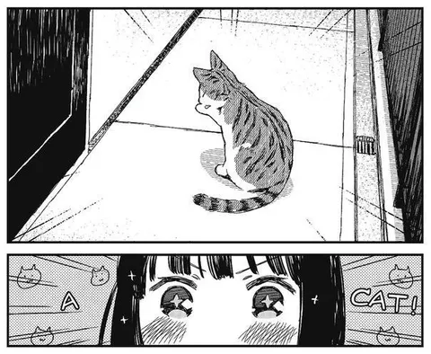 Girl Sees a Cat
