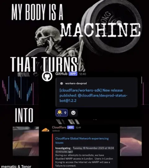 My Body Is a Machine Cloudflare Failure