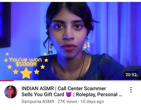 Indian ASMR Call Center Scammer