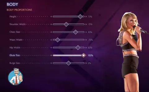 Taylor Swift Body Proportions Slider