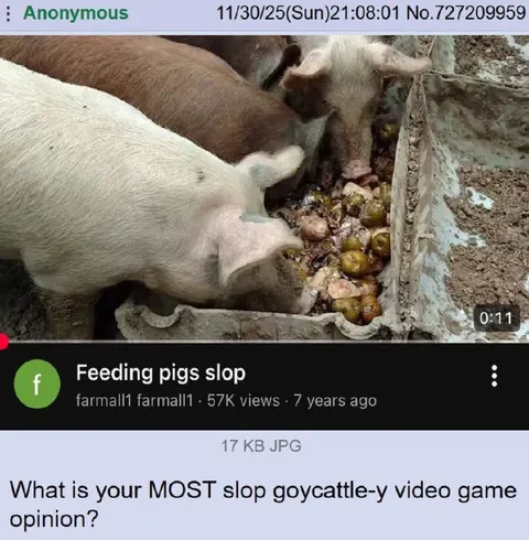 Most slop video game opinion