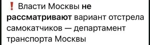 Отстрел самокатчиков не рассматривают