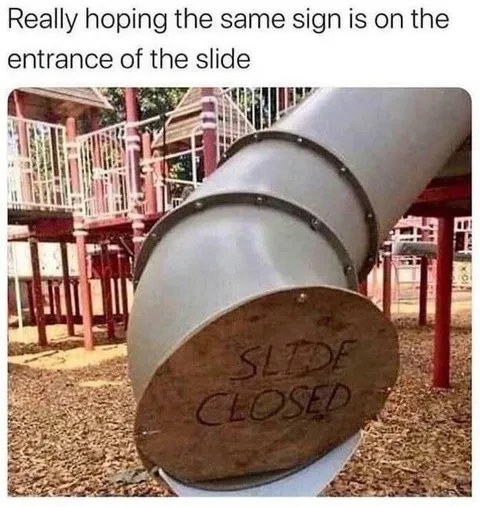 Slide Closed Sign