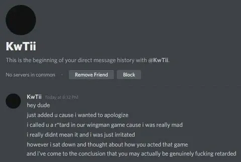 Apology for the Wingman Game