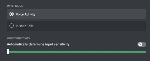 Discord Voice Activity Settings