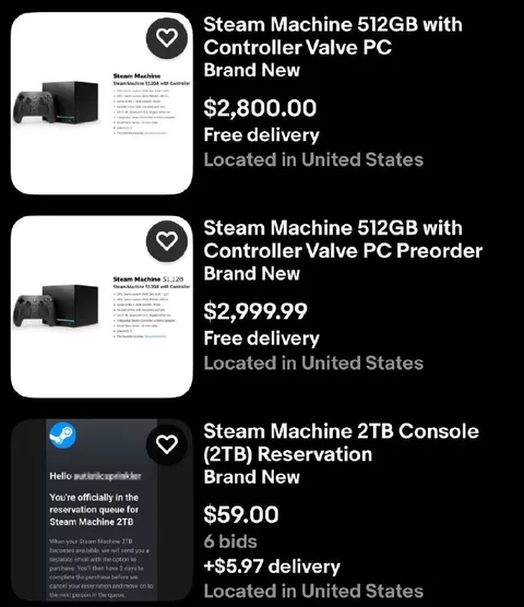 Steam Machine $59 Reservation