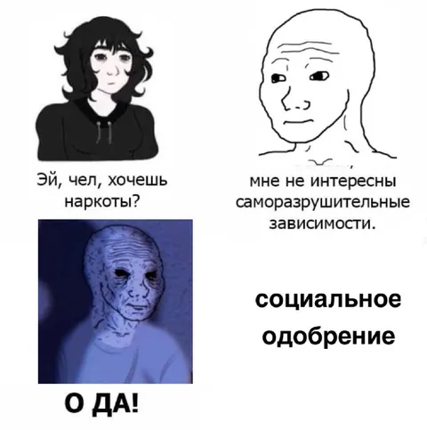 Социальное одобрение важнее наркотиков