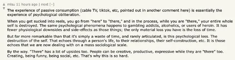 The Experience of Passive Consumption