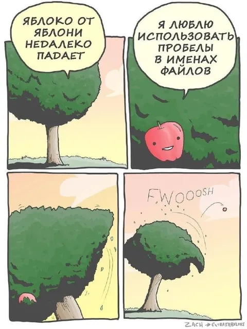 Пробелы в именах файлов
