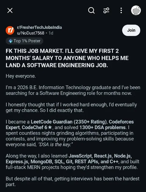 Software Engineer Job Market Struggle