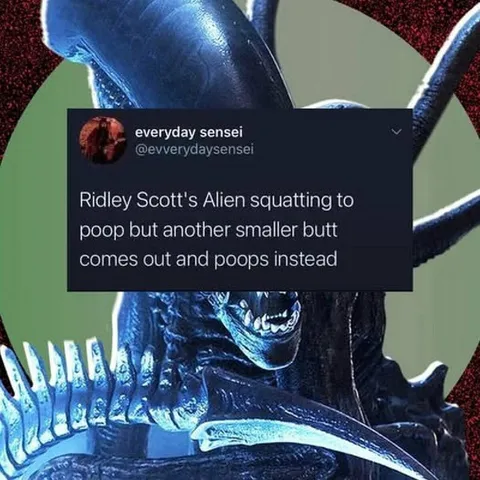 Alien Squatting to Poop