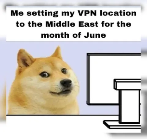Doge sets VPN to the Middle East