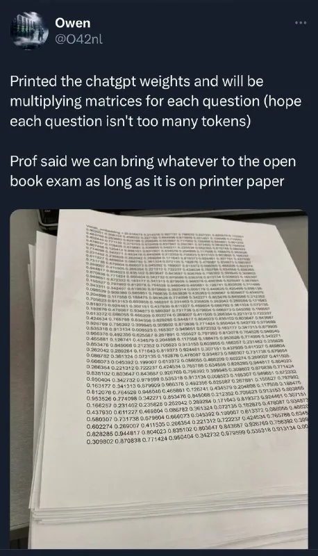 ChatGPT Weights Open Book Exam