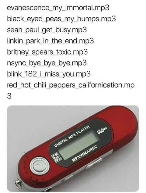 Old MP3 Player Playlist