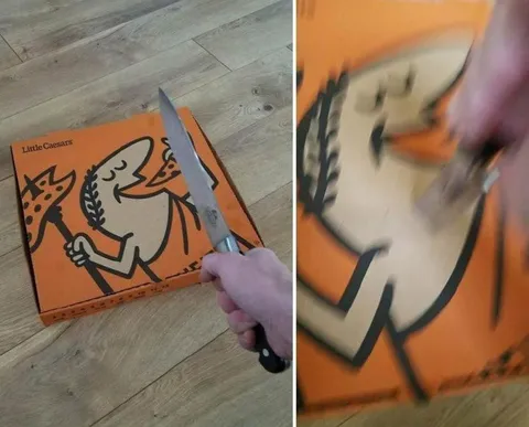 Stabbing the Little Caesars Box