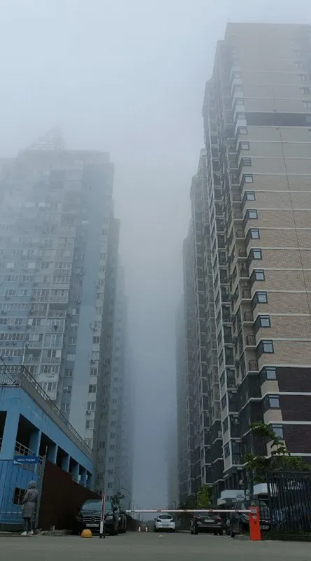 Туман между высотками
