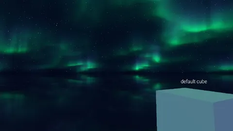 Default Cube Under the Aurora