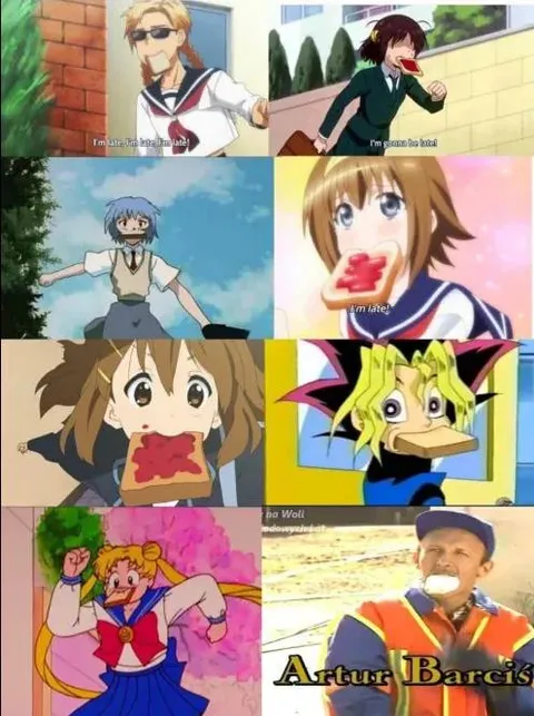 Anime Characters Running Late