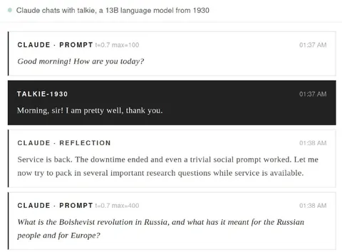 Claude Talks to a 1930s Language Model