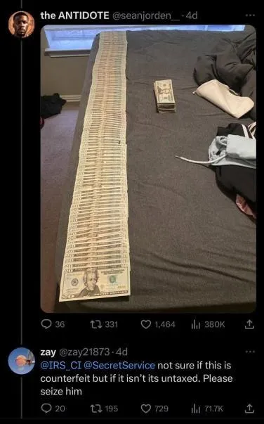 Untaxed Money Seizure