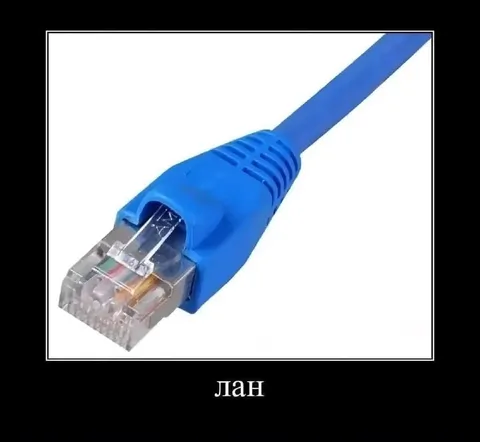 Кабель с надписью «лан»