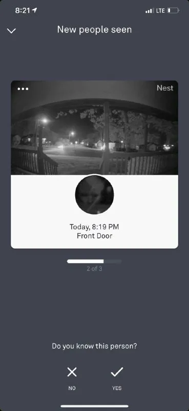 Nest Recognizes a Stranger