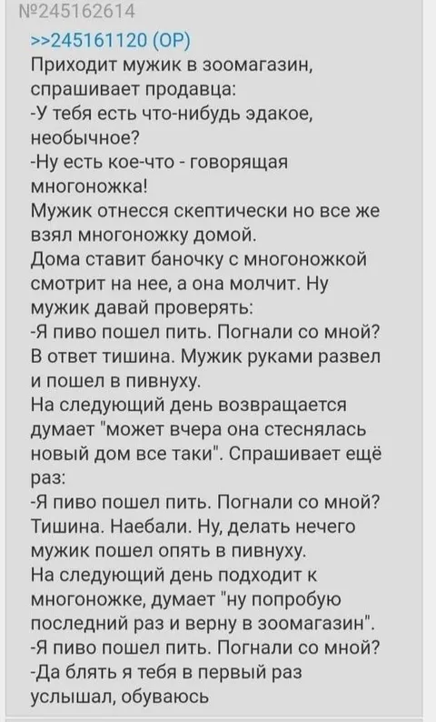 Говорящая многоножка в зоомагазине
