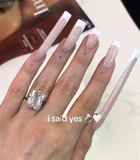 I Said Yes Engagement Nails